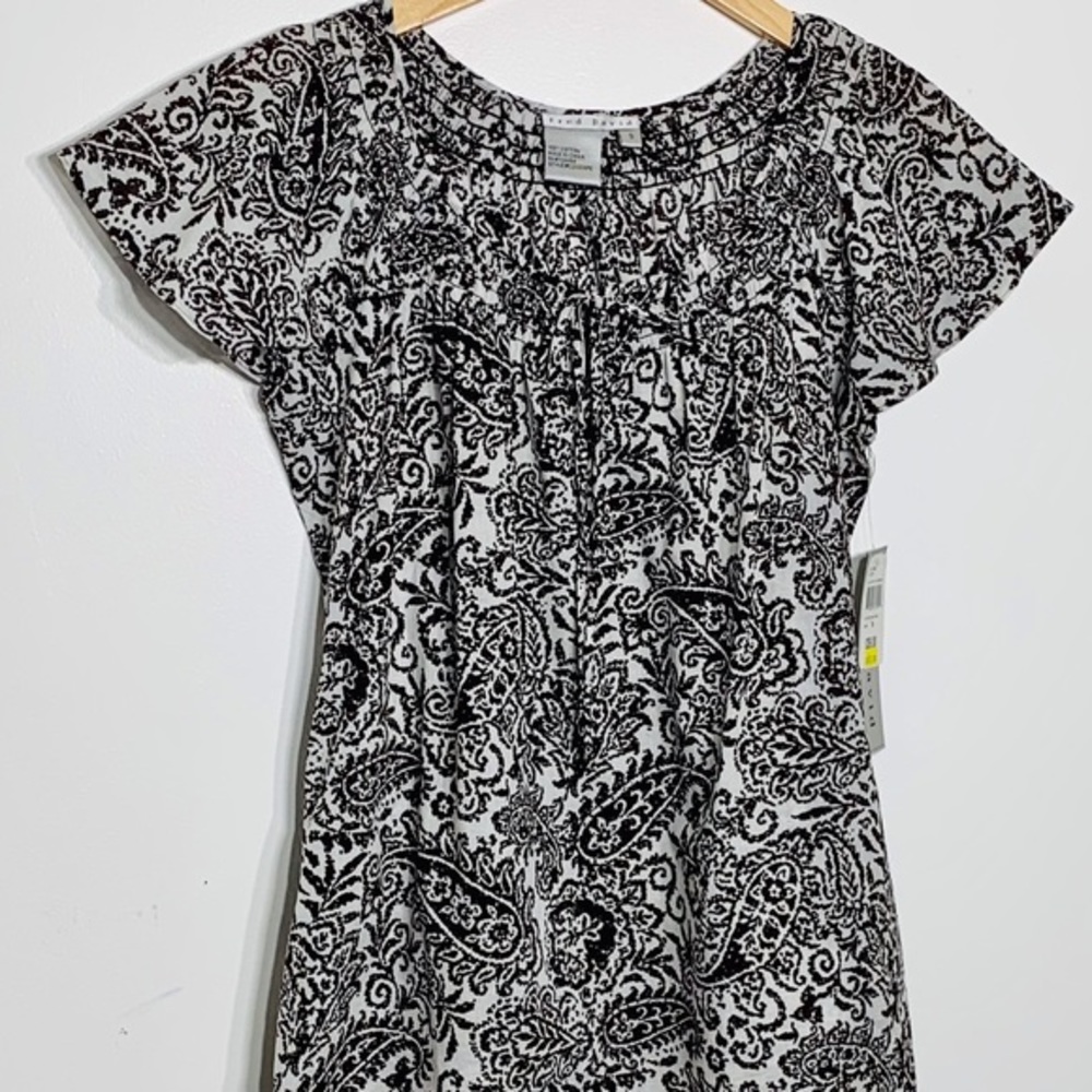 NWT Fred David Lightweight Cotton Paisley Blouse